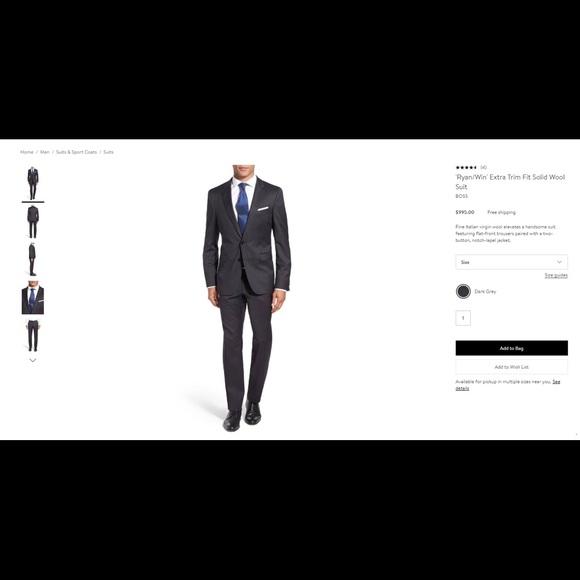hugo boss slim fit suit black